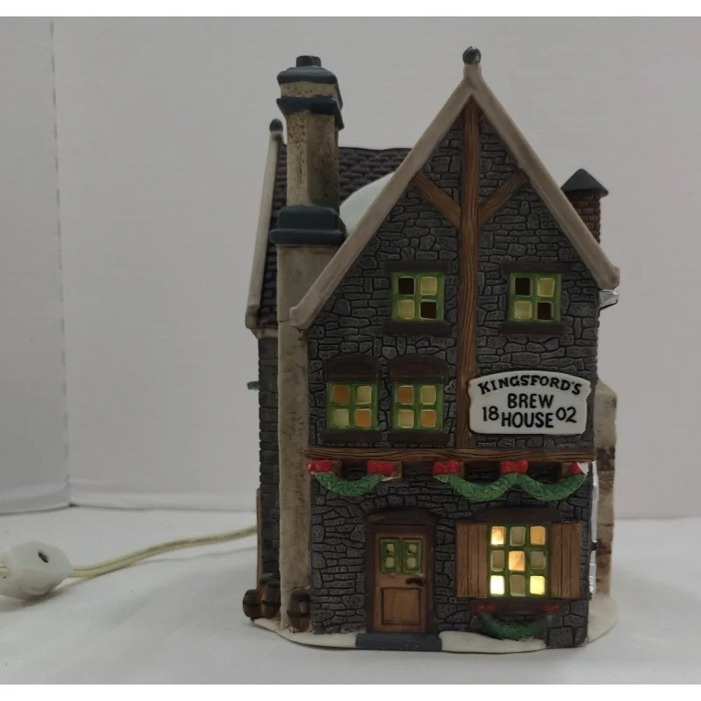 Original Department 56 Kingsford‎ Brew House Missing Banner Chipped